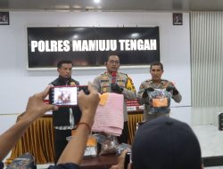 POLRES MAMUJU TENGAH GELAR PRESS RELEASE KASUS PEMERKOSAAN DAN PENCURIAN DENGAN KEKERASAN TERHADAP KURIR PEREMPUAN