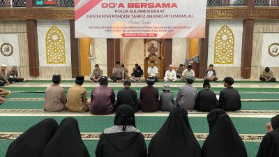 Jaga Keamanan dan Perkokoh Kesatuan, Polda Sulbar Ajak Santri Tahfiz Gelar Doa Bersama