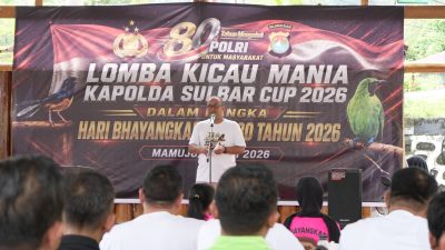 Kapolda Sulbar Buka Lomba Kicau Mania, Semarak Hari Bhayangkara ke-80