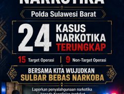 Polda Sulbar Intensifkan Operasi Antik Marano 2026, 24 Kasus Narkotika Terungkap