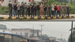 SINERGI KUAT DI PERBATASAN, ALIANSI PEMUDA BERSAMA TNI-POLRI DAN INSTANSI PASANG SPANDUK HIMBAUAN CEGAH KARHUTLA SERTA BAGI 1.000 MASKER GRATIS