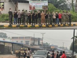 SINERGI KUAT DI PERBATASAN, ALIANSI PEMUDA BERSAMA TNI-POLRI DAN INSTANSI PASANG SPANDUK HIMBAUAN CEGAH KARHUTLA SERTA BAGI 1.000 MASKER GRATIS